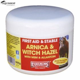   EQUIMINS ARNICA & WITCH HAZEL WITH MSM ALLANTOIN- – Árnika, varázsmogyoró, MSM és allantoin krém gyógyhatású készítmény 500GR