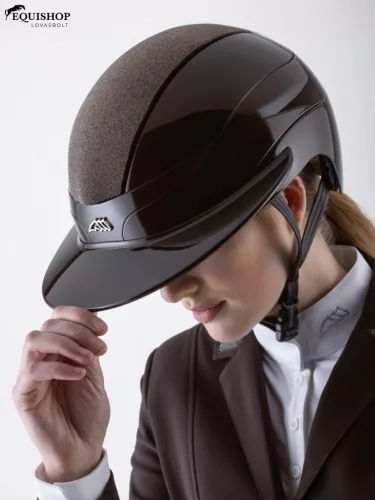 KOBAK EQUILINE XANTO SUNVISOR GLOSS TOP SWAROVSKI LOGO COFFEE