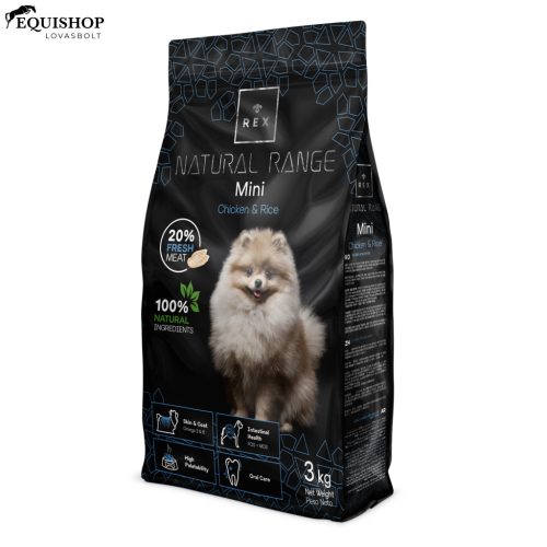 REX NATURAL RANGE MINI – Chicken & Rice csirkés rizses kutyaeledel kistestű kutyák számára 3 kg